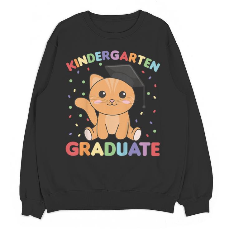 Kids Kindergarten Graduate Cat Graduation Unisex Sweatshirt