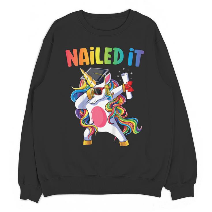 Kids Kindergarten Graduation Shirt Unicorn Graduate Nailed It Unisex Sweatshirt