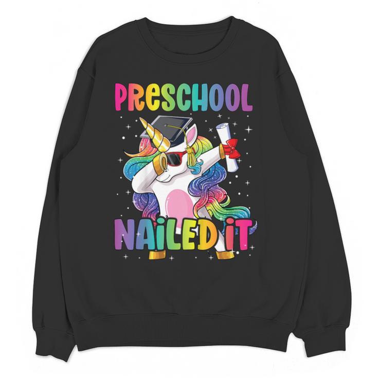 Kids Preschool Graduate Unicorn Nailed It Preschool Graduation Unisex Sweatshirt