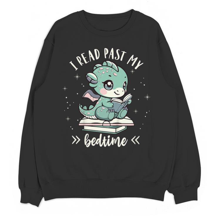 Kids I Read Past My Bedtime Cute Book Dragon Pajama Unisex Sweatshirt