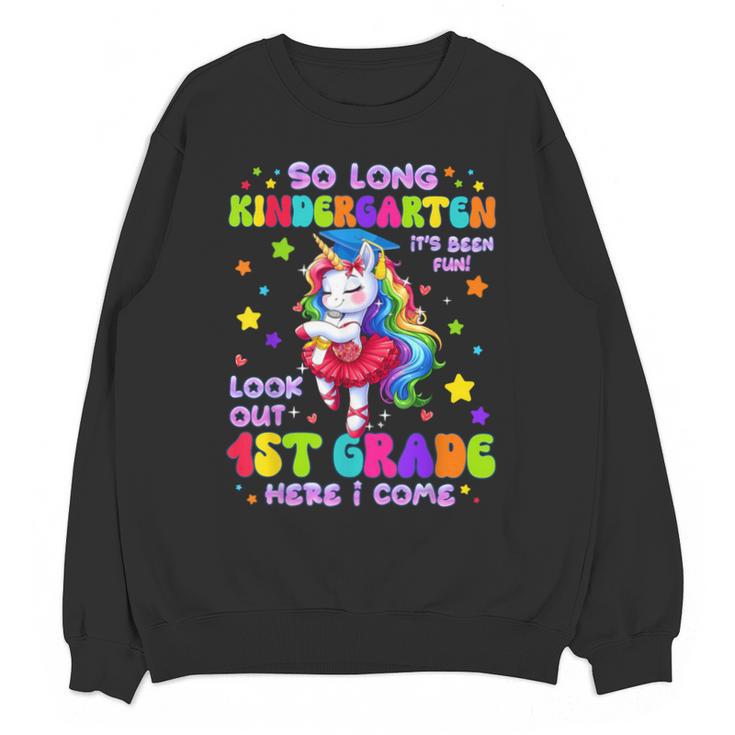Kindergarten Graduation 2025 Graduate Girls Unicorn 1st Grad Unisex Sweatshirt