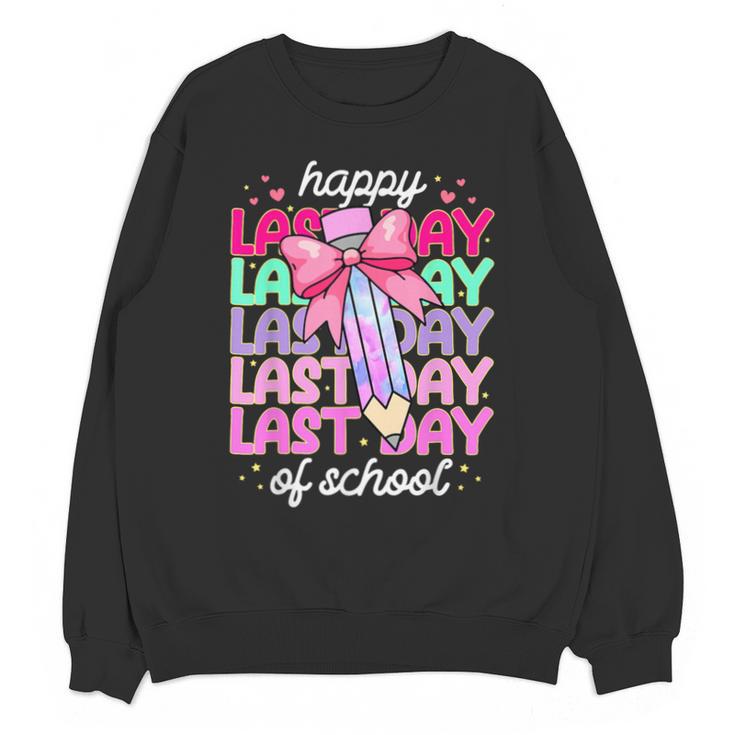 Last Day Of School Shirt Coquette Bow School Graduation Unisex Sweatshirt