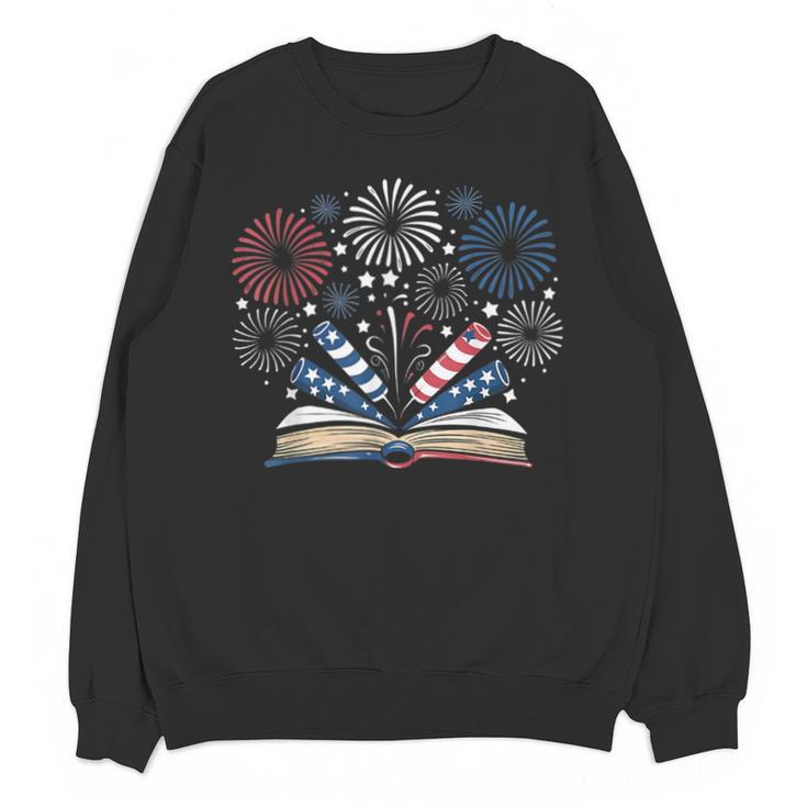 Librarian 4th July Book Lover Bookworm Patriotic Books Unisex Sweatshirt