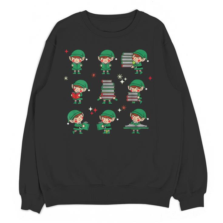 Librarian Book Lover Christmas Elf Reading Joy Unisex Sweatshirt