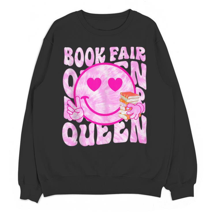 Library Book Fair Queen Vibe Groovy Tie Dye School Reading Unisex Sweatshirt