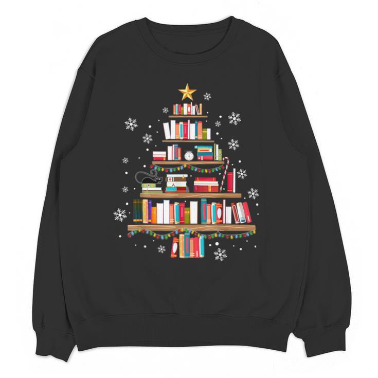 Library Books Christmas Tree Teacher Xmas Snowflake Unisex Sweatshirt