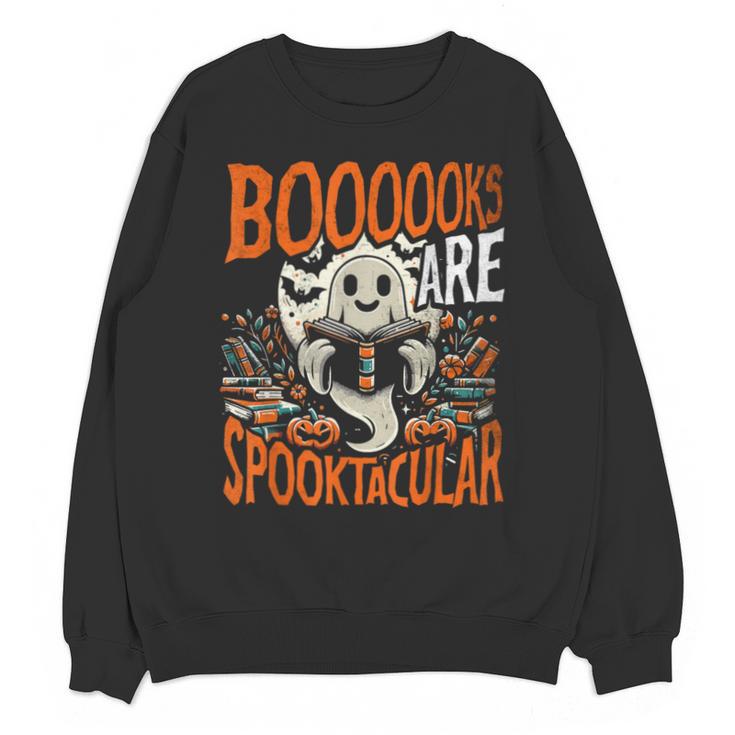 Library Halloween Book Lover Ghost With Books Unisex Sweatshirt
