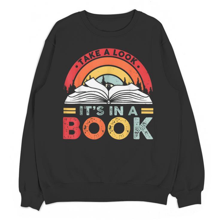 Take A Look It's In A Book Reading Book Vintage Rainbow Unisex Sweatshirt