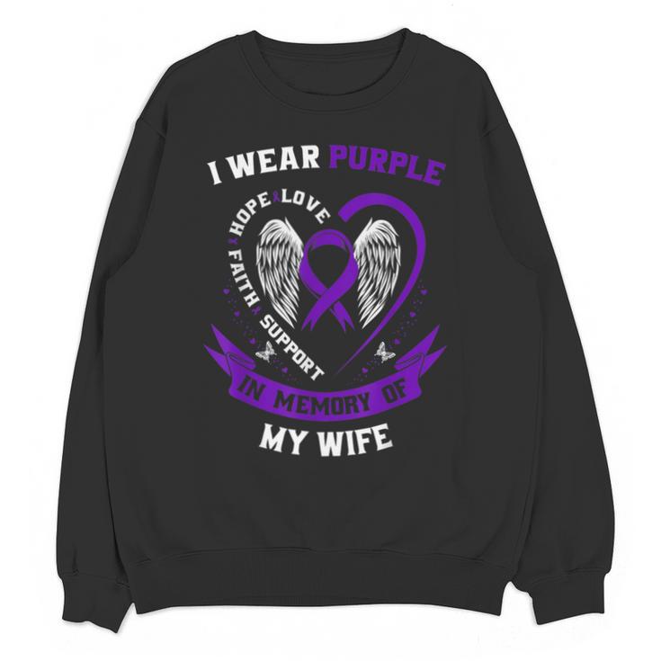 Loss Purple In Memory Of Wife Epilepsy Awareness Men Husband Unisex Sweatshirt