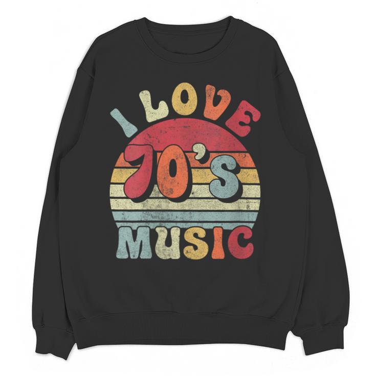 I Love 70's Music Retro Style Nostalgia Cassette 1970s Party Unisex Sweatshirt