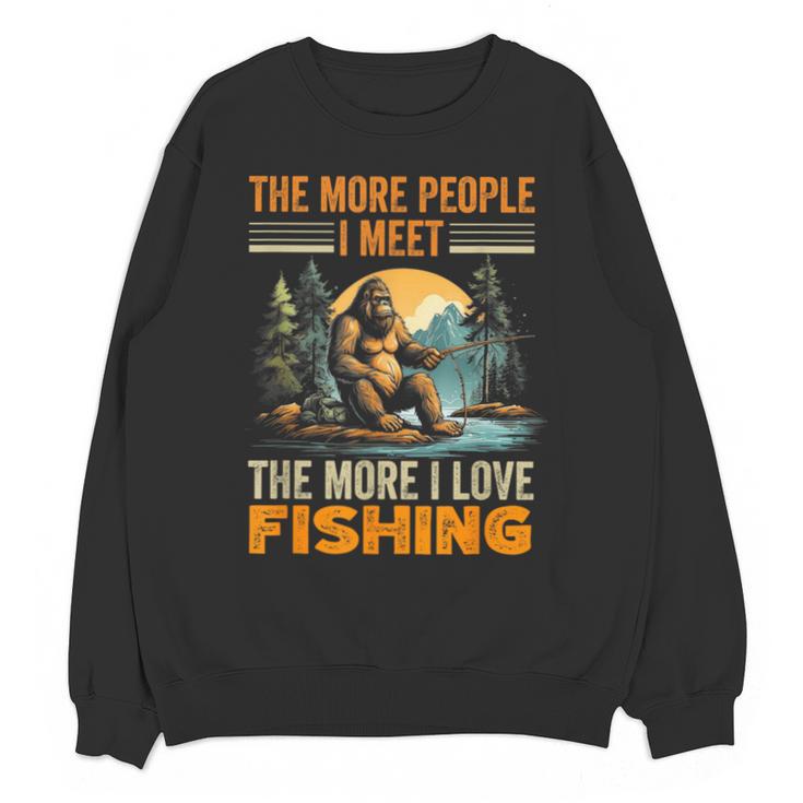 I Love Fishing Bigfoot Fisherman Introvert Sarcastic Unisex Sweatshirt