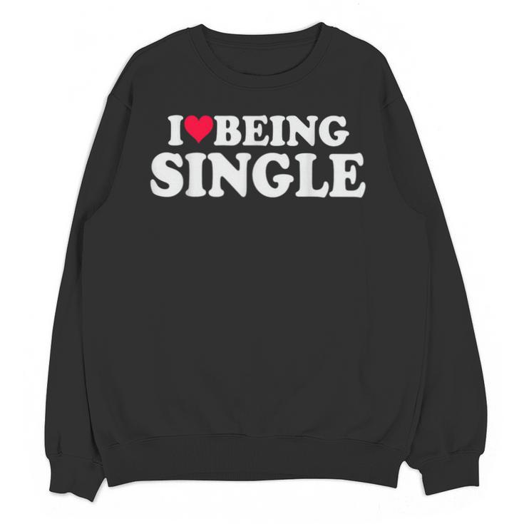 I Love Being Single Red Heart Anxious & Introvert Girl Club Unisex Sweatshirt