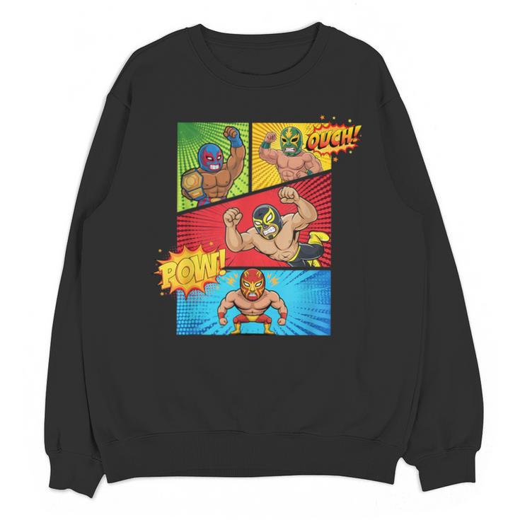 Lucha Libre Comic Book Mexican Wrestling Cartoon Wrestler Unisex Sweatshirt