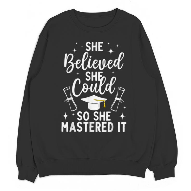 Masters Degree Graduation Art For Women Girl Masters Degree Unisex Sweatshirt