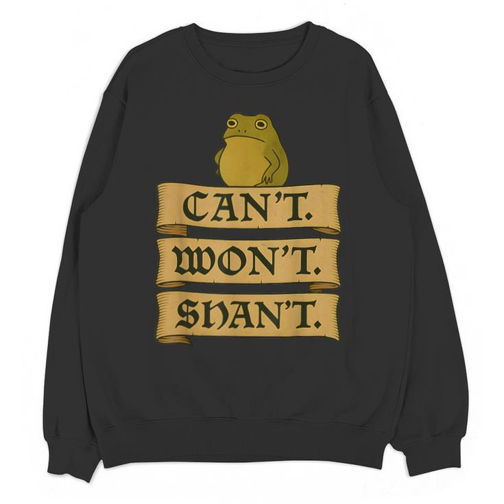 Medieval Frog Meme Sarcastic Introvert Humor Fantasy Unisex Sweatshirt