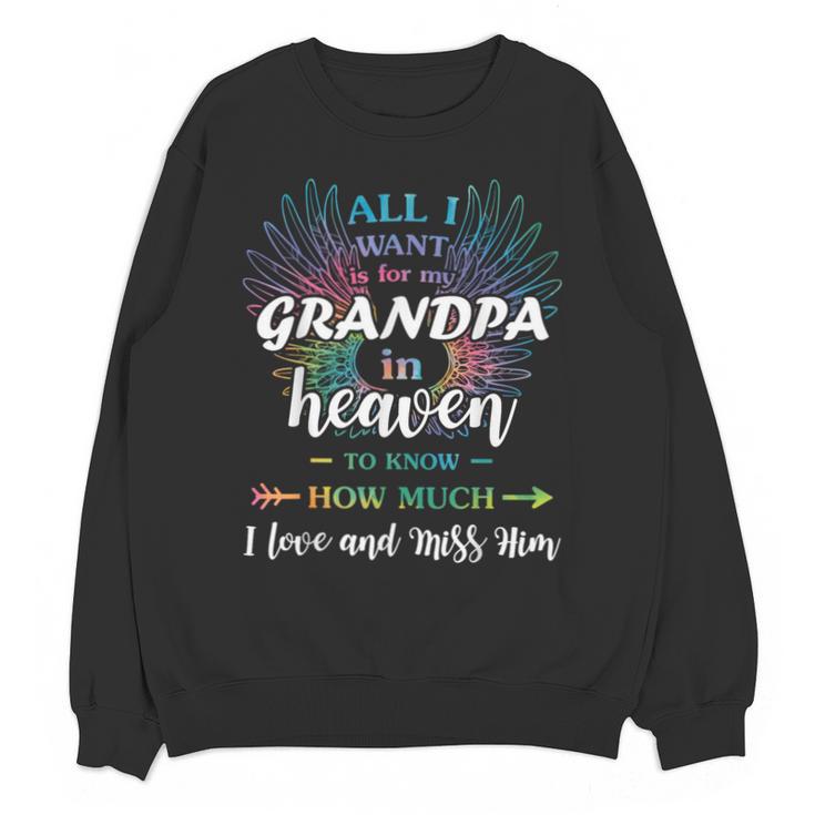 Memory For Grandpa In Heaven Angel Father Family Memorial Unisex Sweatshirt
