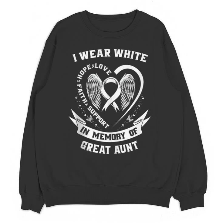 In Memory Of Great Aunt Lung Cancer Awareness Family Unisex Sweatshirt