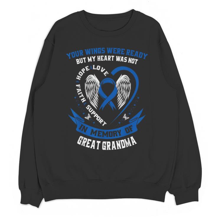 In Memory Of Great Grandma Colon Cancer Awareness Memorial Unisex Sweatshirt