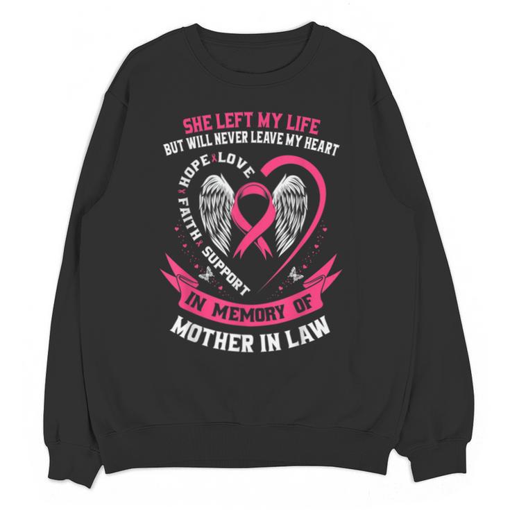 In Memory Of My Loving Mother In Law Breast Cancer Memorial Unisex Sweatshirt