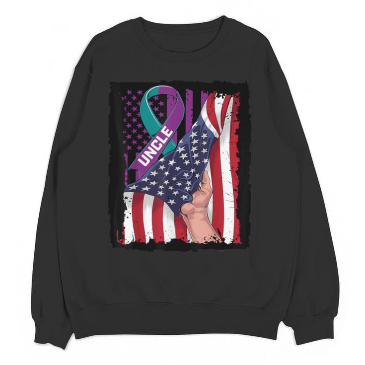 In Memory Of My Uncle Suicide Awareness American Flag Women Kids Men Unisex Sweatshirt