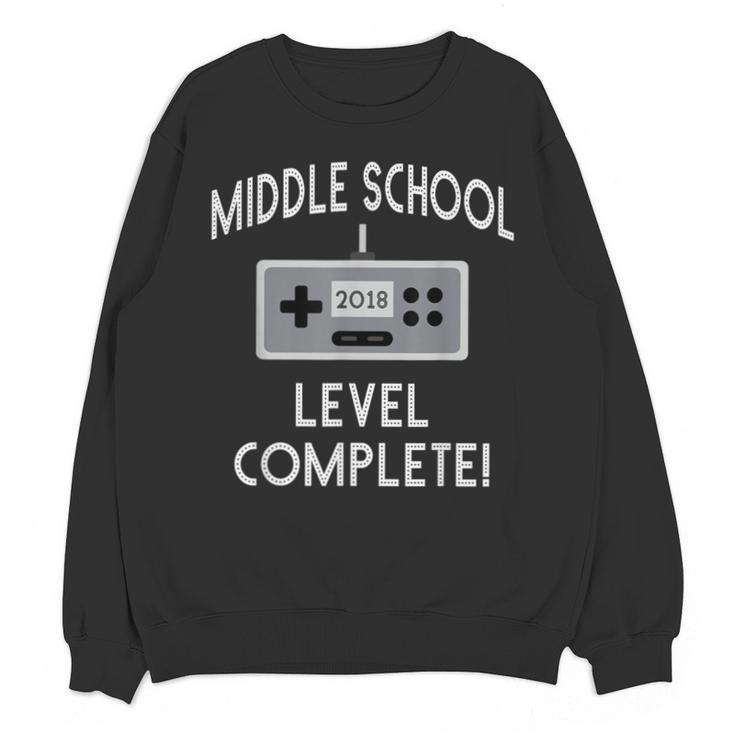 Middle School Graduation Shirt Level Complete Video Gamer Unisex Sweatshirt
