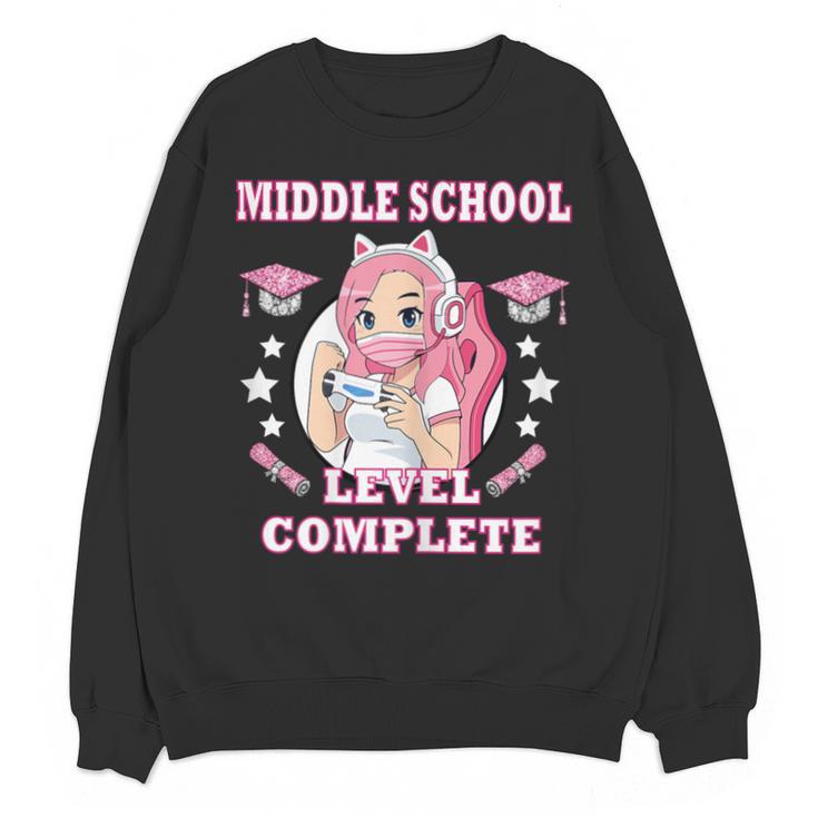 Middle School Level Complete Gaming Graduation Anime Girl Unisex Sweatshirt