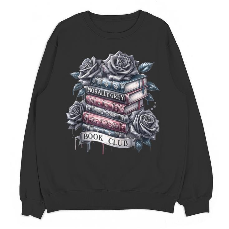 Morally Grey Book Club Floral Book Lover Graphic Unisex Sweatshirt