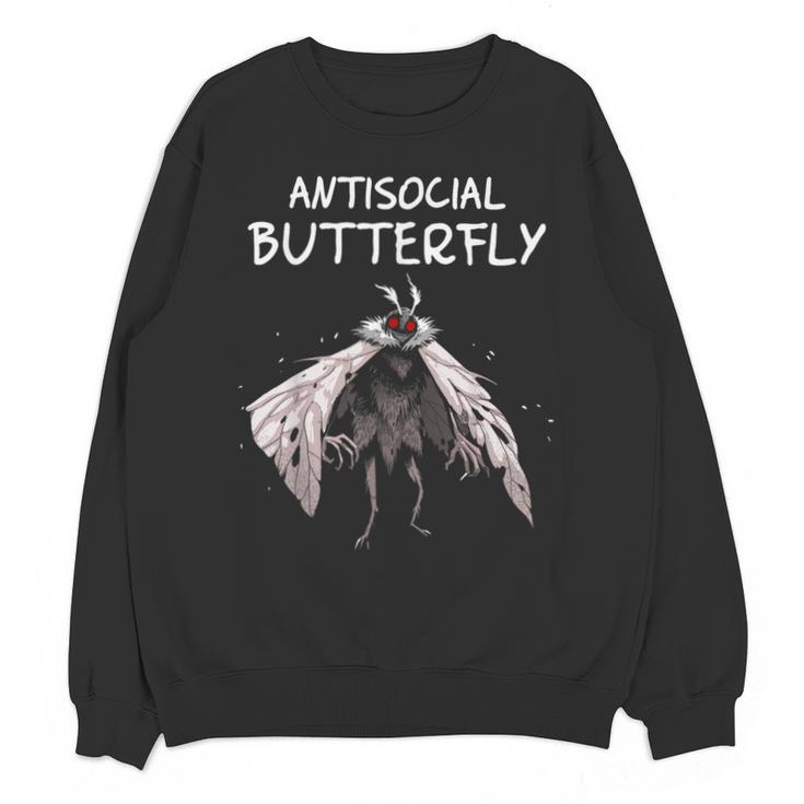 Mothman Shirt Antisocial Butterfly Introvert Cryptid Unisex Sweatshirt