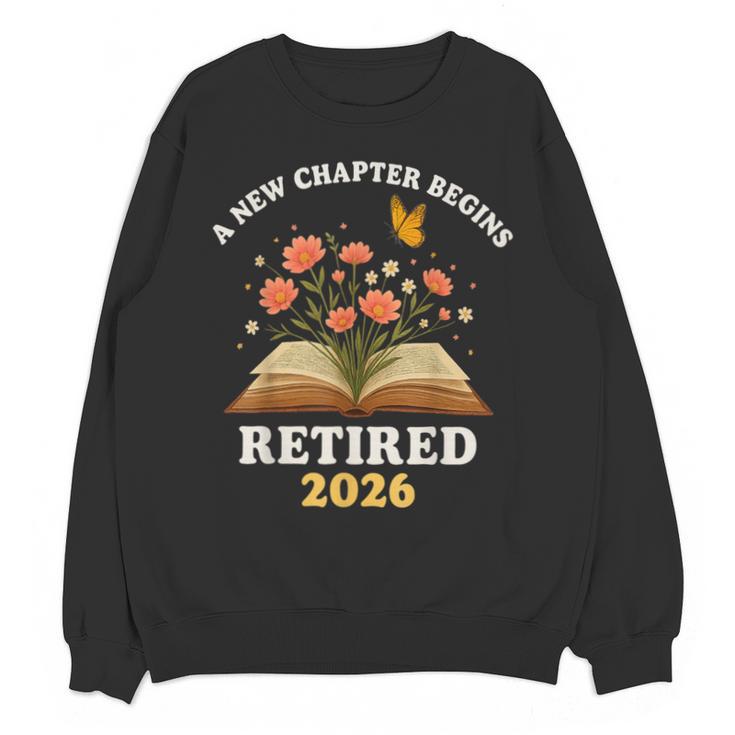 A New Chapter Begins Retired 2026 Floral Book Butterfly Tee Unisex Sweatshirt