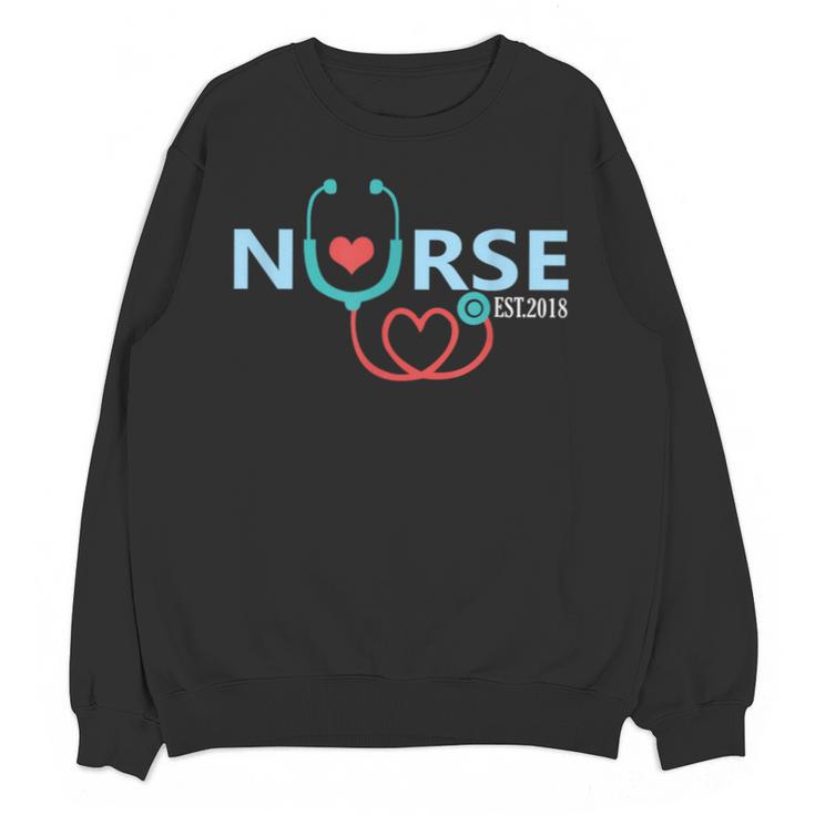 New Nurse Est 2018 T-Shirt Nursing School Graduation Unisex Sweatshirt