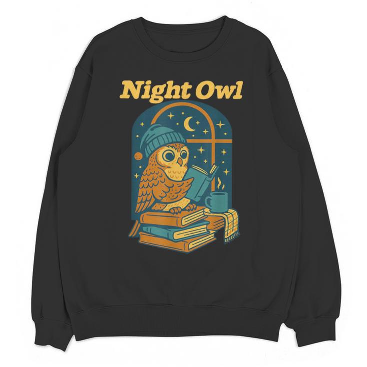 Night Owl Cozy Reading Tea Coffee Lover Bookworm Cute Unisex Sweatshirt