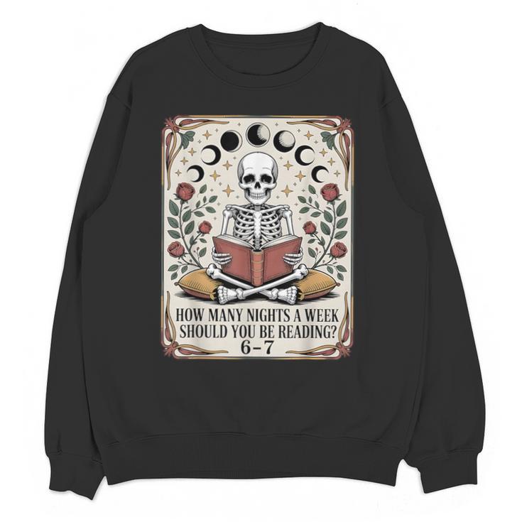 How Many Nights Reading Meme 6 7 Book Lover Unisex Sweatshirt