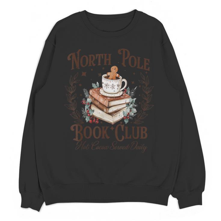 North Pole Book Club Hot Cocoa Served Daily Librarian Xmas Unisex Sweatshirt