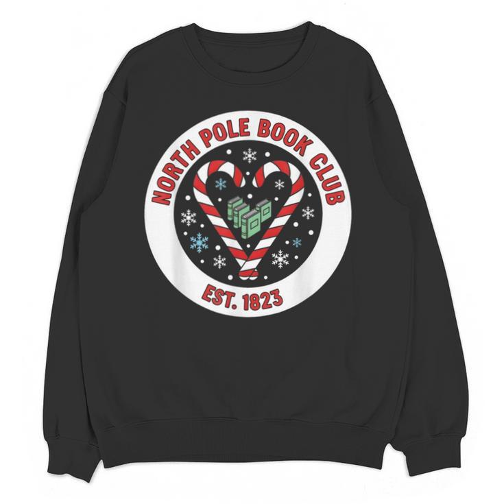 North Pole Book Club Shirt Candy Cane Christmas Unisex Sweatshirt