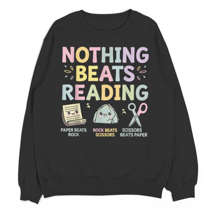 Nothing Beats Reading Book Librarian Across America Kids Unisex Sweatshirt