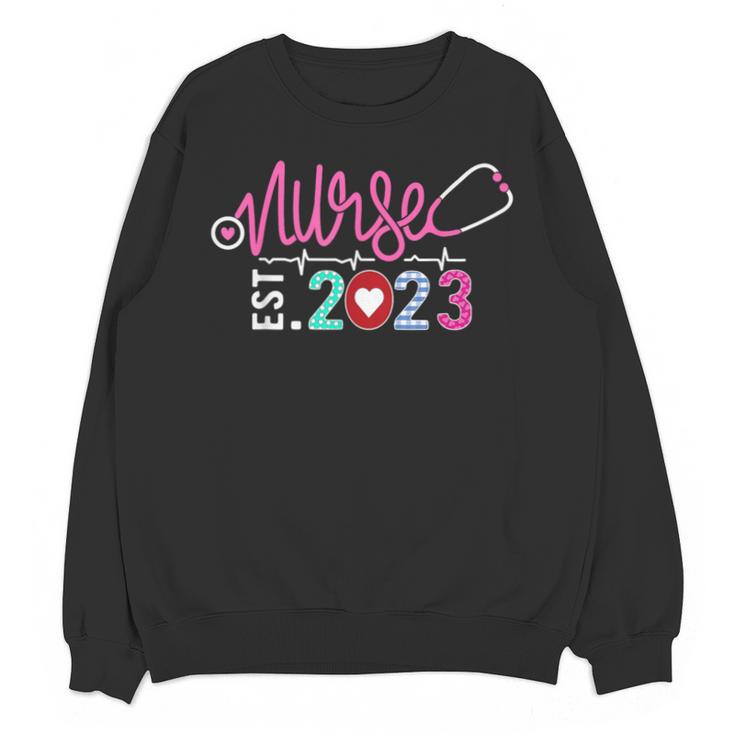 Nurse Graduation RN Nursing School Nurse Established 2023 Unisex Sweatshirt