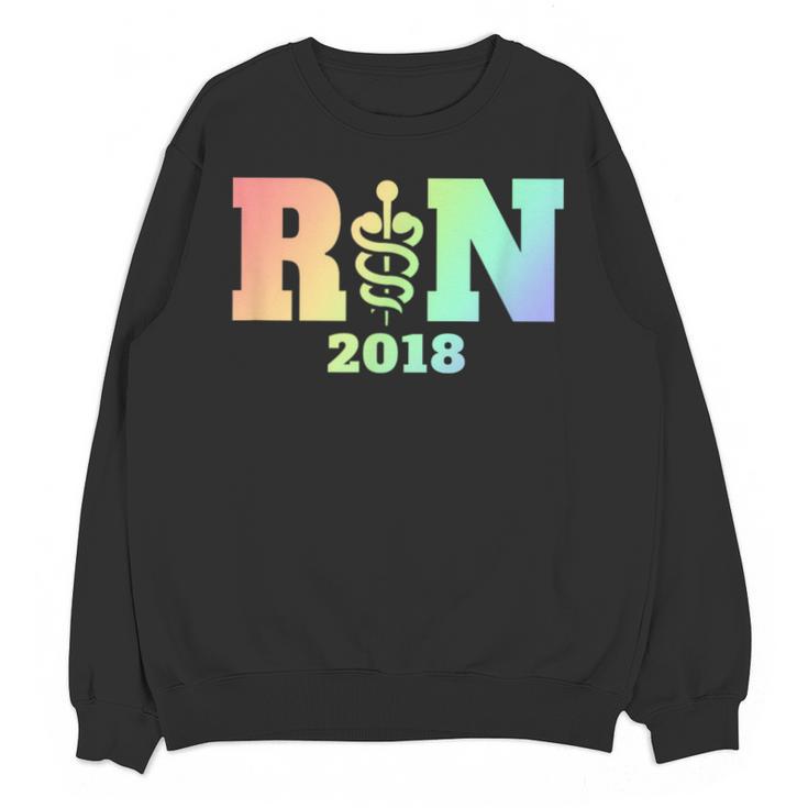 Nurse Graduation Shirt RN Est 2018 Rainbow Tshirt Unisex Sweatshirt