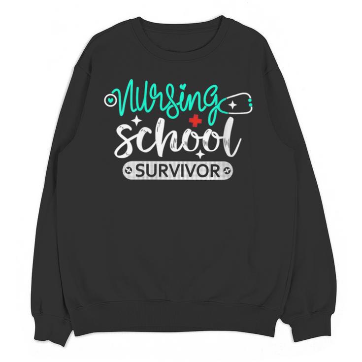 Nursing School Survivor RN Grad Nurse Graduation Student Unisex Sweatshirt