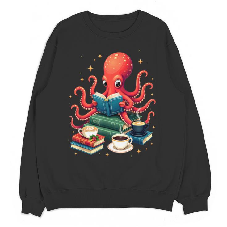 Octopus Reading Books Tea Coffee Unisex Sweatshirt
