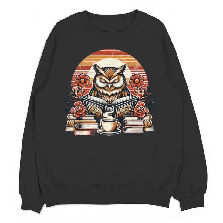 Owl Reading Books Book Library Bookworm Unisex Sweatshirt