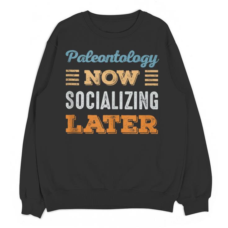 Paleontology Now Minimal Socializing Introvert Vintage Unisex Sweatshirt