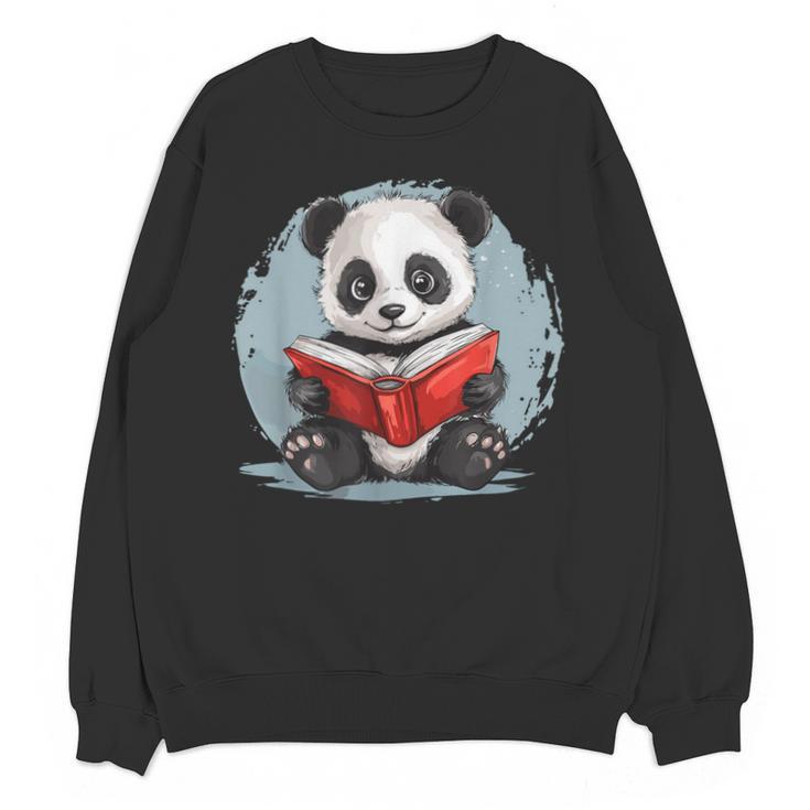Panda With Book For Reading Enthusiasts Unisex Sweatshirt