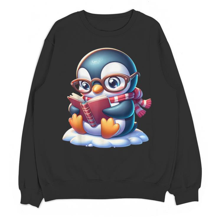 Penguin Reading a Book Animal Unisex Sweatshirt