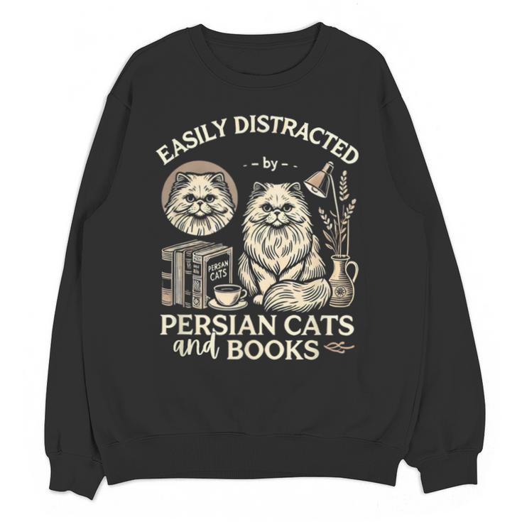 Persian Cat Persian Cats Persian Cats And Books For Men Women Kids Unisex Sweatshirt