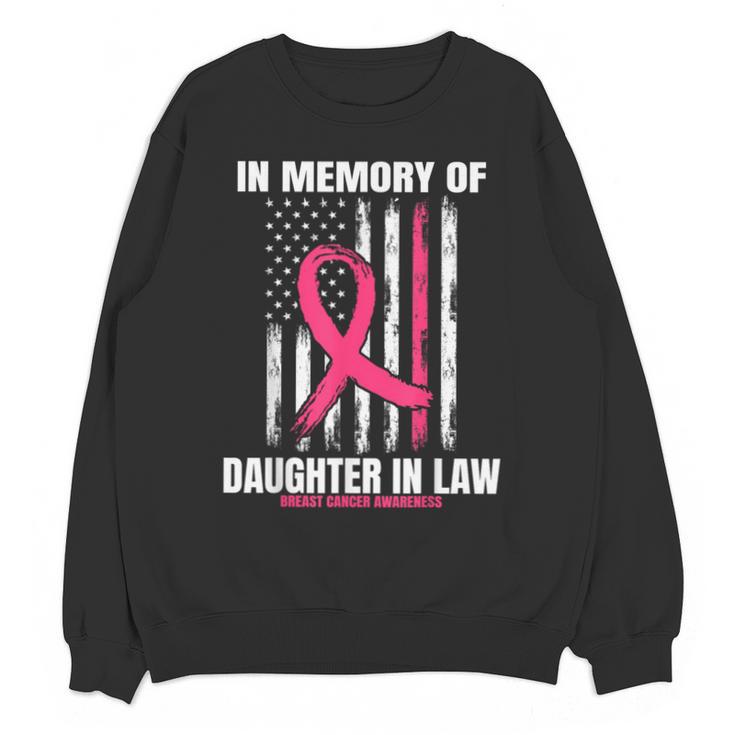 Pink In Memory Of Daughter In Law Breast Cancer Flag Shirts Unisex Sweatshirt