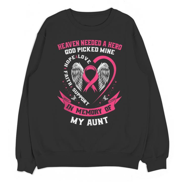 Pink In Memory Of Loving Aunt Breast Cancer Memorial Unisex Sweatshirt