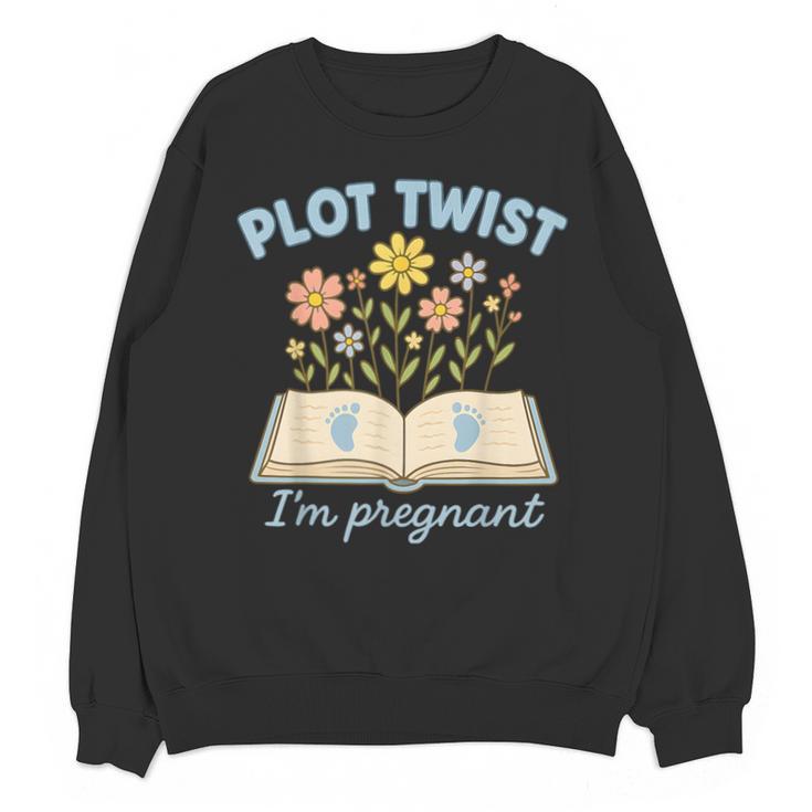 Plot Twist I'm Pregnant Literary Pregnancy Announcement Book Unisex Sweatshirt