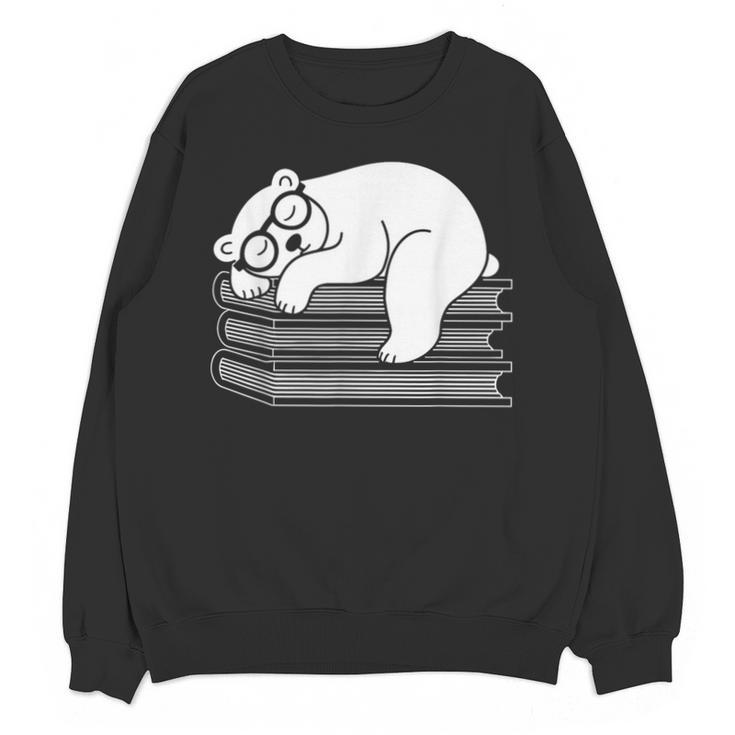 Polar Bear Reading Book Pajama Sleep Unisex Sweatshirt