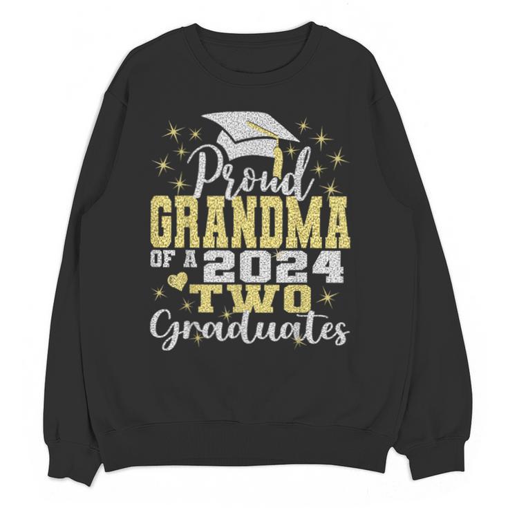 Proud Grandma Of Two 2024 Graduate Class 2024 Graduation Unisex Sweatshirt