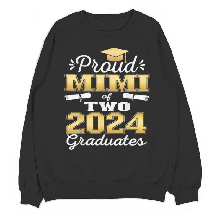 Proud Mimi Of Two 2024 Graduate Class 2024 Graduation Family Unisex Sweatshirt